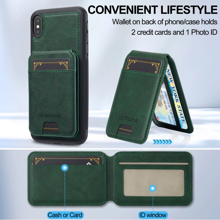 For iPhone XR LC.IMEEKE L3 Series Detachable RFID Card Bag Magsafe Phone Case(Green) - More iPhone Cases by LC.IMEEKE | Online Shopping UK | buy2fix