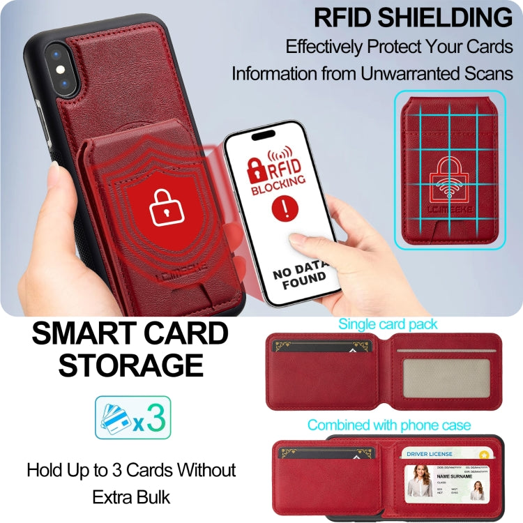 For iPhone XR LC.IMEEKE L3 Series Detachable RFID Card Bag Magsafe Phone Case(Red) - More iPhone Cases by LC.IMEEKE | Online Shopping UK | buy2fix
