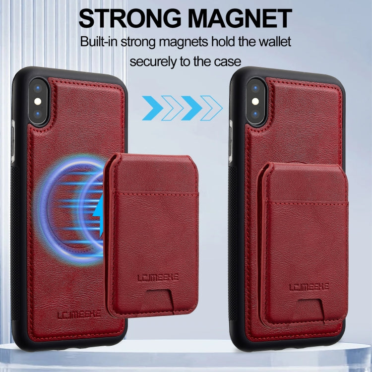 For iPhone XR LC.IMEEKE L3 Series Detachable RFID Card Bag Magsafe Phone Case(Red) - More iPhone Cases by LC.IMEEKE | Online Shopping UK | buy2fix