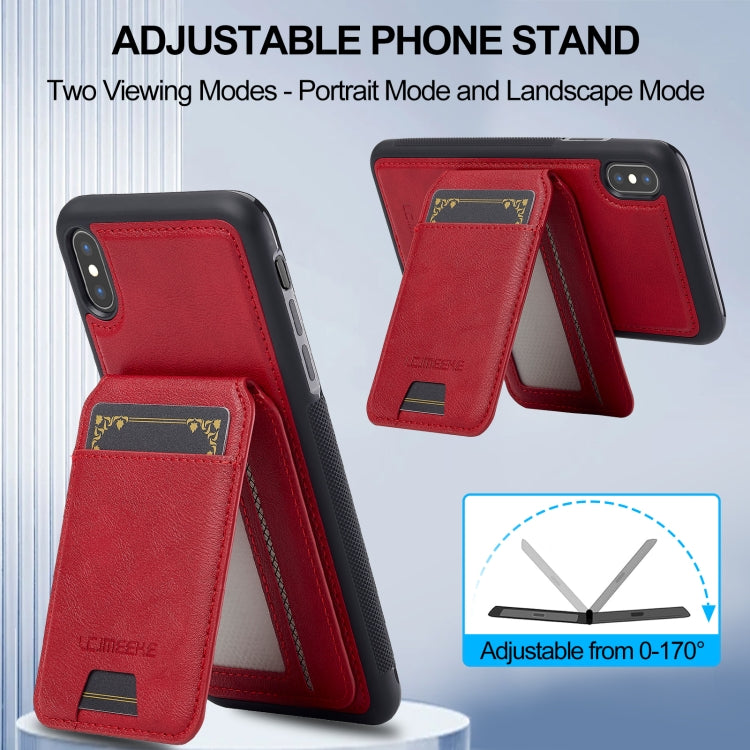For iPhone XR LC.IMEEKE L3 Series Detachable RFID Card Bag Magsafe Phone Case(Red) - More iPhone Cases by LC.IMEEKE | Online Shopping UK | buy2fix