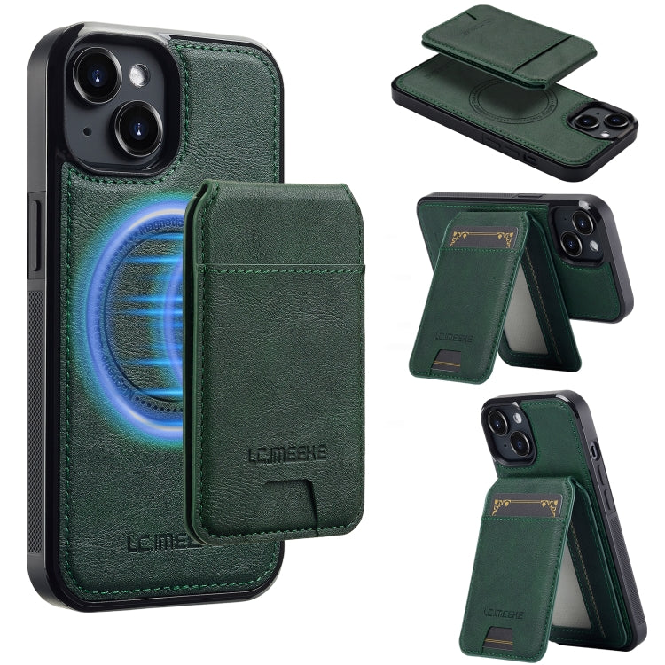 For iPhone 13 mini LC.IMEEKE L3 Series Detachable RFID Card Bag Magsafe Phone Case(Green) - iPhone 13 mini Cases by LC.IMEEKE | Online Shopping UK | buy2fix