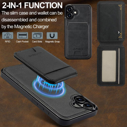 For iPhone 17 LC.IMEEKE L3 Series Detachable RFID Card Bag Magsafe Phone Case(Black) - iPhone 17 Cases by LC.IMEEKE | Online Shopping UK | buy2fix