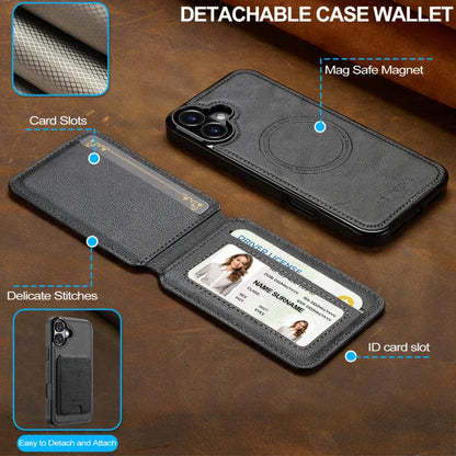 For iPhone 17 LC.IMEEKE L3 Series Detachable RFID Card Bag Magsafe Phone Case(Black) - iPhone 17 Cases by LC.IMEEKE | Online Shopping UK | buy2fix