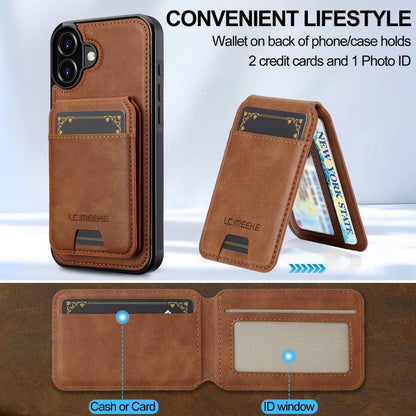 For iPhone 17 LC.IMEEKE L3 Series Detachable RFID Card Bag Magsafe Phone Case(Brown) - iPhone 17 Cases by LC.IMEEKE | Online Shopping UK | buy2fix