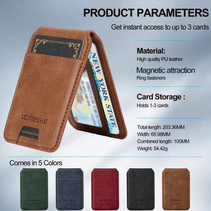 For iPhone 17 LC.IMEEKE L3 Series Detachable RFID Card Bag Magsafe Phone Case(Brown) - iPhone 17 Cases by LC.IMEEKE | Online Shopping UK | buy2fix