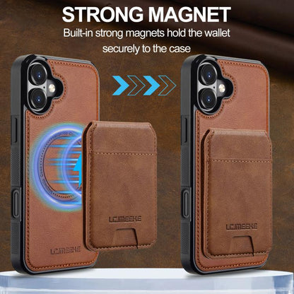 For iPhone 17 LC.IMEEKE L3 Series Detachable RFID Card Bag Magsafe Phone Case(Brown) - iPhone 17 Cases by LC.IMEEKE | Online Shopping UK | buy2fix