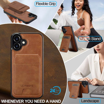 For iPhone 17 LC.IMEEKE L3 Series Detachable RFID Card Bag Magsafe Phone Case(Brown) - iPhone 17 Cases by LC.IMEEKE | Online Shopping UK | buy2fix