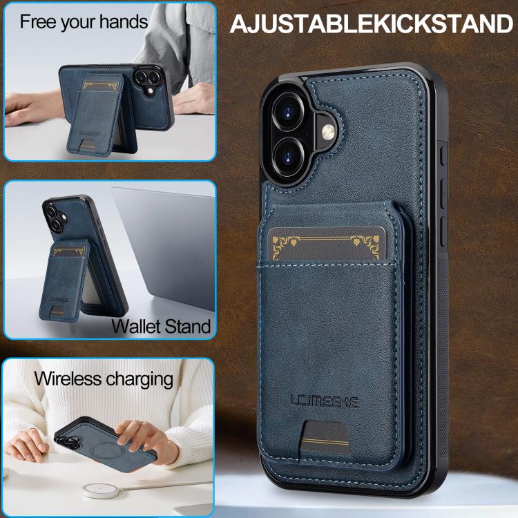 For iPhone 17 LC.IMEEKE L3 Series Detachable RFID Card Bag Magsafe Phone Case(Blue) - iPhone 17 Cases by LC.IMEEKE | Online Shopping UK | buy2fix