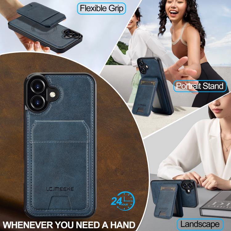 For iPhone 17 LC.IMEEKE L3 Series Detachable RFID Card Bag Magsafe Phone Case(Blue) - iPhone 17 Cases by LC.IMEEKE | Online Shopping UK | buy2fix
