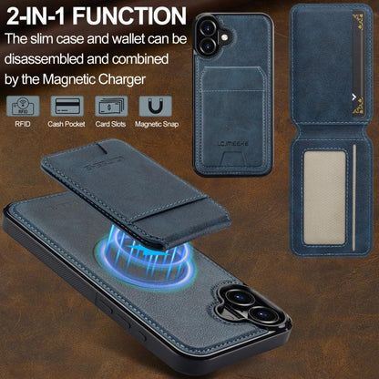 For iPhone 17 LC.IMEEKE L3 Series Detachable RFID Card Bag Magsafe Phone Case(Blue) - iPhone 17 Cases by LC.IMEEKE | Online Shopping UK | buy2fix