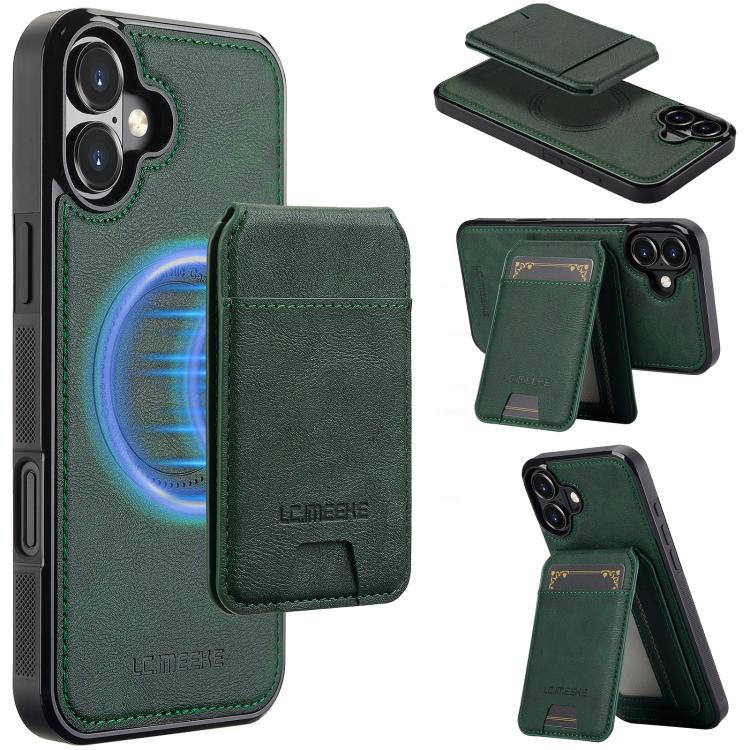 For iPhone 17 LC.IMEEKE L3 Series Detachable RFID Card Bag Magsafe Phone Case(Green) - iPhone 17 Cases by LC.IMEEKE | Online Shopping UK | buy2fix