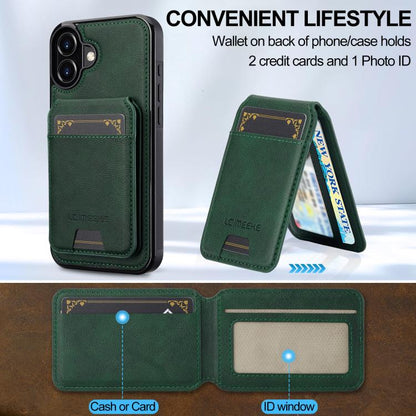 For iPhone 17 LC.IMEEKE L3 Series Detachable RFID Card Bag Magsafe Phone Case(Green) - iPhone 17 Cases by LC.IMEEKE | Online Shopping UK | buy2fix