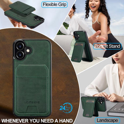 For iPhone 17 LC.IMEEKE L3 Series Detachable RFID Card Bag Magsafe Phone Case(Green) - iPhone 17 Cases by LC.IMEEKE | Online Shopping UK | buy2fix