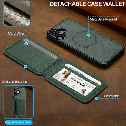 For iPhone 17 LC.IMEEKE L3 Series Detachable RFID Card Bag Magsafe Phone Case(Green) - iPhone 17 Cases by LC.IMEEKE | Online Shopping UK | buy2fix