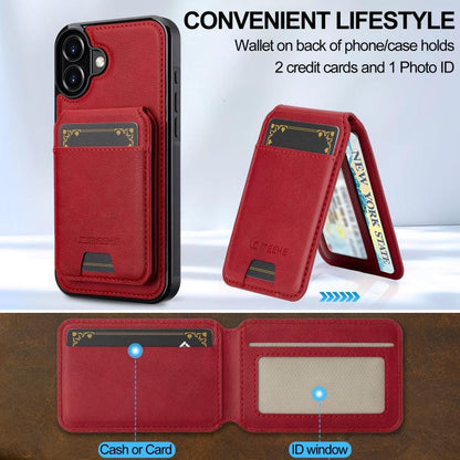 For iPhone 17 LC.IMEEKE L3 Series Detachable RFID Card Bag Magsafe Phone Case(Red) - iPhone 17 Cases by LC.IMEEKE | Online Shopping UK | buy2fix