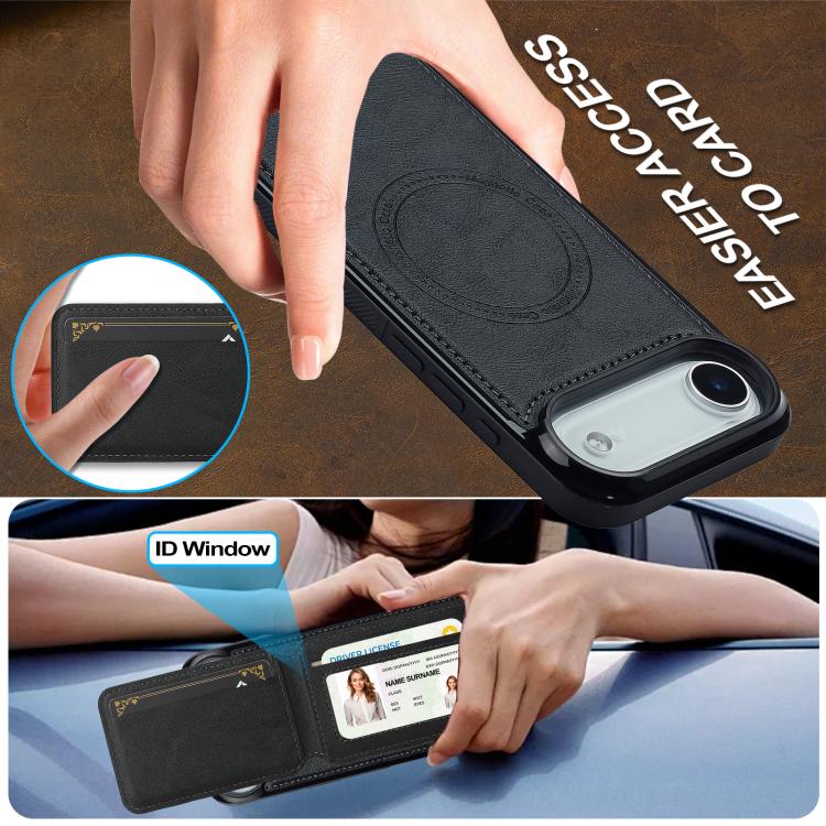 For iPhone 17 Air LC.IMEEKE L3 Series Detachable RFID Card Bag Magsafe Phone Case(Black) - iPhone 17 Air Cases by LC.IMEEKE | Online Shopping UK | buy2fix