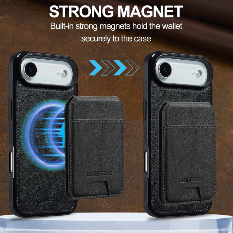 For iPhone 17 Air LC.IMEEKE L3 Series Detachable RFID Card Bag Magsafe Phone Case(Black) - iPhone 17 Air Cases by LC.IMEEKE | Online Shopping UK | buy2fix