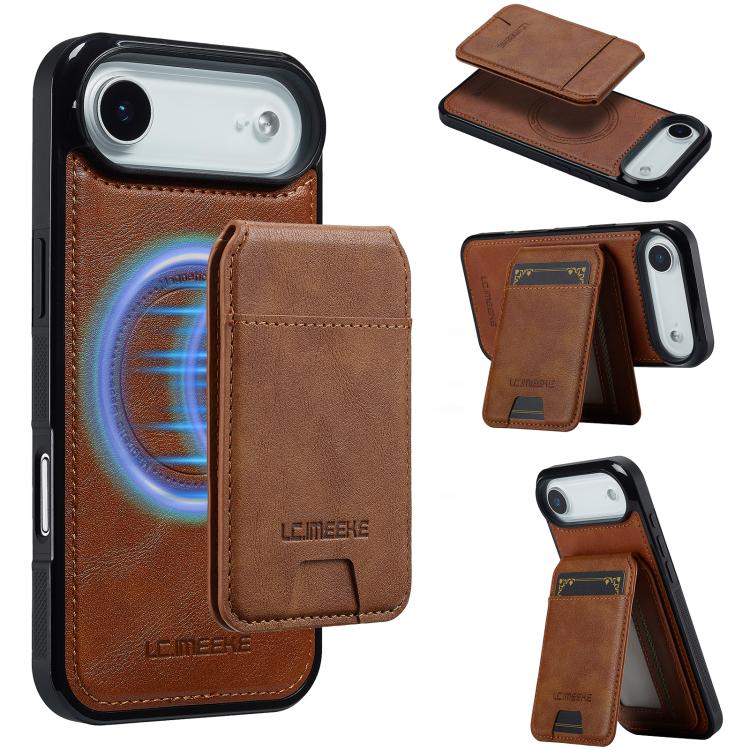 For iPhone 17 Air LC.IMEEKE L3 Series Detachable RFID Card Bag Magsafe Phone Case(Brown) - iPhone 17 Air Cases by LC.IMEEKE | Online Shopping UK | buy2fix