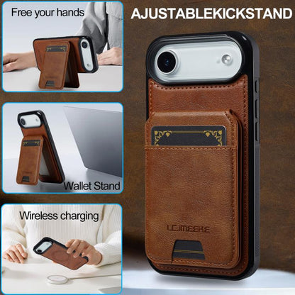 For iPhone 17 Air LC.IMEEKE L3 Series Detachable RFID Card Bag Magsafe Phone Case(Brown) - iPhone 17 Air Cases by LC.IMEEKE | Online Shopping UK | buy2fix