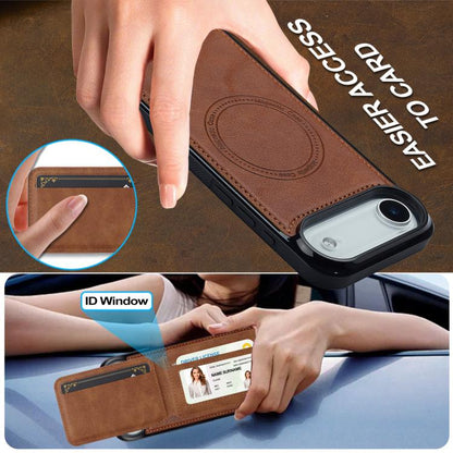 For iPhone 17 Air LC.IMEEKE L3 Series Detachable RFID Card Bag Magsafe Phone Case(Brown) - iPhone 17 Air Cases by LC.IMEEKE | Online Shopping UK | buy2fix