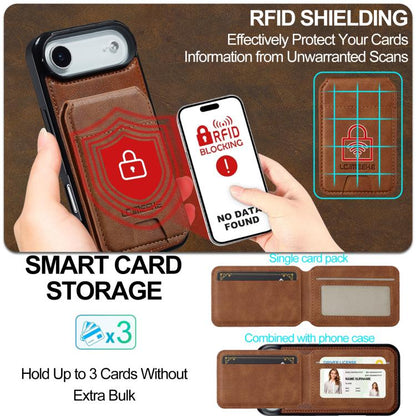 For iPhone 17 Air LC.IMEEKE L3 Series Detachable RFID Card Bag Magsafe Phone Case(Brown) - iPhone 17 Air Cases by LC.IMEEKE | Online Shopping UK | buy2fix
