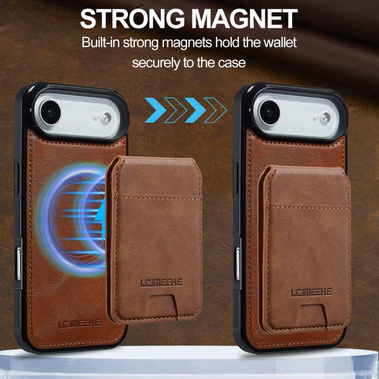 For iPhone 17 Air LC.IMEEKE L3 Series Detachable RFID Card Bag Magsafe Phone Case(Brown) - iPhone 17 Air Cases by LC.IMEEKE | Online Shopping UK | buy2fix