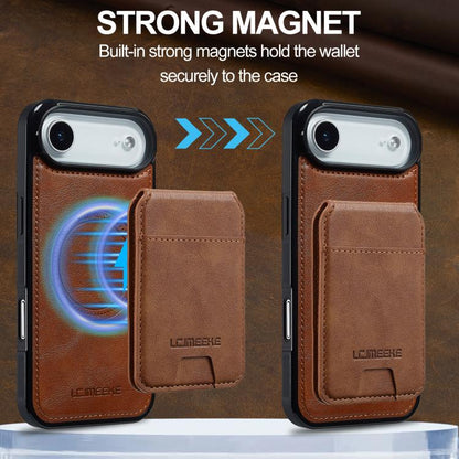 For iPhone 17 Air LC.IMEEKE L3 Series Detachable RFID Card Bag Magsafe Phone Case(Brown) - iPhone 17 Air Cases by LC.IMEEKE | Online Shopping UK | buy2fix