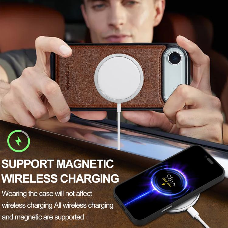 For iPhone 17 Air LC.IMEEKE L3 Series Detachable RFID Card Bag Magsafe Phone Case(Brown) - iPhone 17 Air Cases by LC.IMEEKE | Online Shopping UK | buy2fix