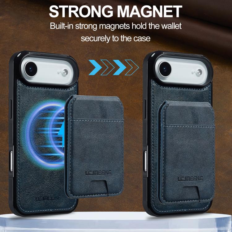 For iPhone Air LC.IMEEKE L3 Series Detachable RFID Card Bag Magsafe Phone Case(Blue) - iPhone Air Cases by LC.IMEEKE | Online Shopping UK | buy2fix