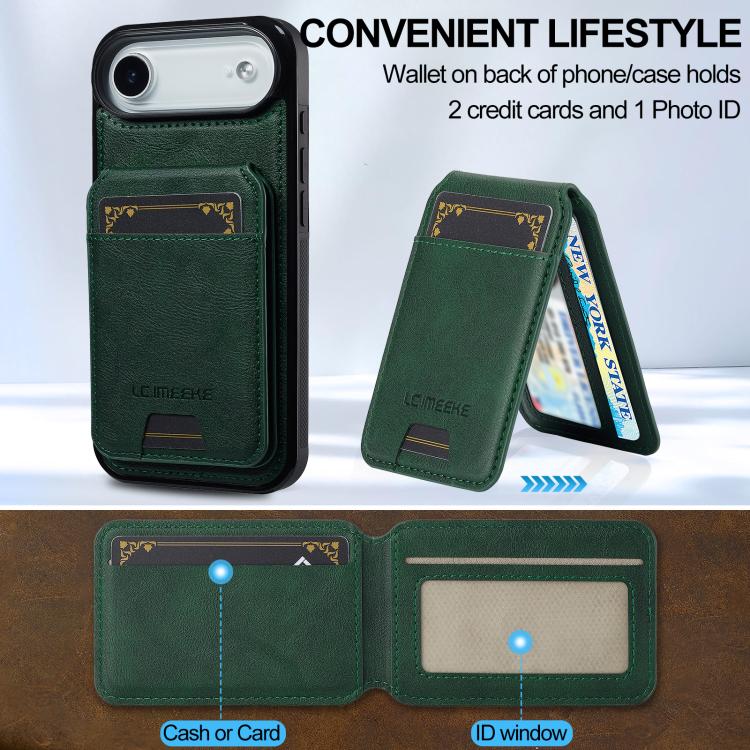 For iPhone 17 Air LC.IMEEKE L3 Series Detachable RFID Card Bag Magsafe Phone Case(Green) - iPhone 17 Air Cases by LC.IMEEKE | Online Shopping UK | buy2fix