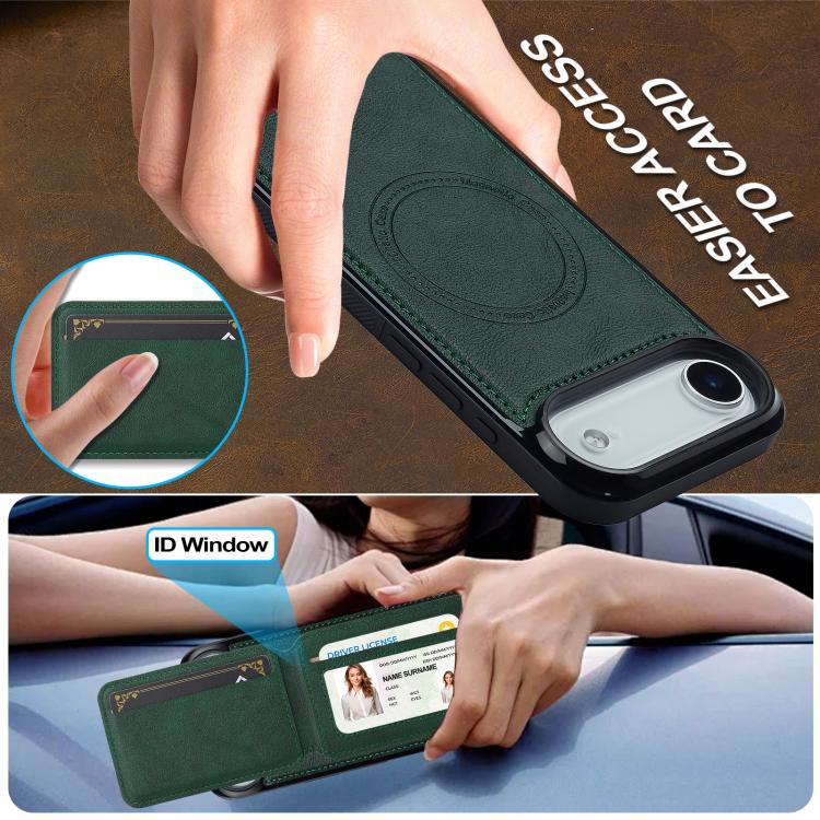 For iPhone 17 Air LC.IMEEKE L3 Series Detachable RFID Card Bag Magsafe Phone Case(Green) - iPhone 17 Air Cases by LC.IMEEKE | Online Shopping UK | buy2fix