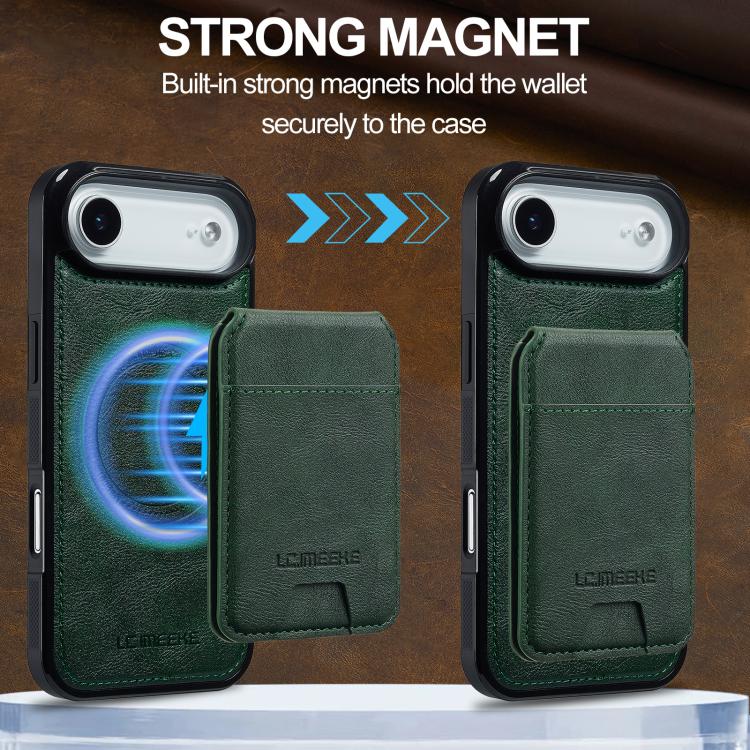For iPhone 17 Air LC.IMEEKE L3 Series Detachable RFID Card Bag Magsafe Phone Case(Green) - iPhone 17 Air Cases by LC.IMEEKE | Online Shopping UK | buy2fix