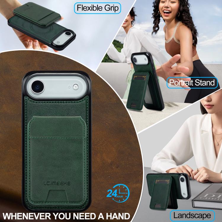 For iPhone 17 Air LC.IMEEKE L3 Series Detachable RFID Card Bag Magsafe Phone Case(Green) - iPhone 17 Air Cases by LC.IMEEKE | Online Shopping UK | buy2fix