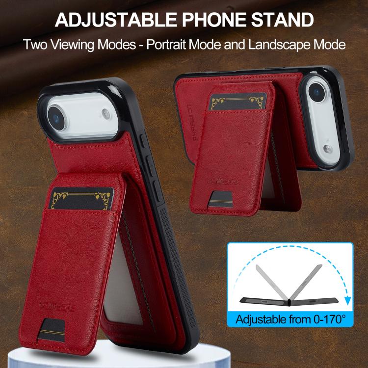 For iPhone 17 Air LC.IMEEKE L3 Series Detachable RFID Card Bag Magsafe Phone Case(Red) - iPhone 17 Air Cases by LC.IMEEKE | Online Shopping UK | buy2fix