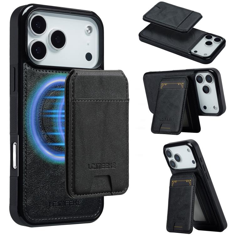 For iPhone 17 Pro LC.IMEEKE L3 Series Detachable RFID Card Bag Magsafe Phone Case(Black) - iPhone 17 Pro Cases by LC.IMEEKE | Online Shopping UK | buy2fix