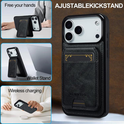 For iPhone 17 Pro LC.IMEEKE L3 Series Detachable RFID Card Bag Magsafe Phone Case(Black) - iPhone 17 Pro Cases by LC.IMEEKE | Online Shopping UK | buy2fix