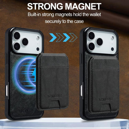 For iPhone 17 Pro LC.IMEEKE L3 Series Detachable RFID Card Bag Magsafe Phone Case(Black) - iPhone 17 Pro Cases by LC.IMEEKE | Online Shopping UK | buy2fix
