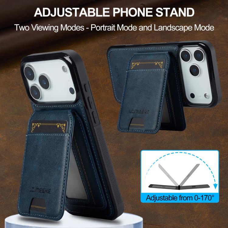 For iPhone 17 Pro LC.IMEEKE L3 Series Detachable RFID Card Bag Magsafe Phone Case(Blue) - iPhone 17 Pro Cases by LC.IMEEKE | Online Shopping UK | buy2fix