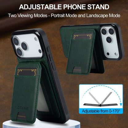 For iPhone 17 Pro LC.IMEEKE L3 Series Detachable RFID Card Bag Magsafe Phone Case(Green) - iPhone 17 Pro Cases by LC.IMEEKE | Online Shopping UK | buy2fix