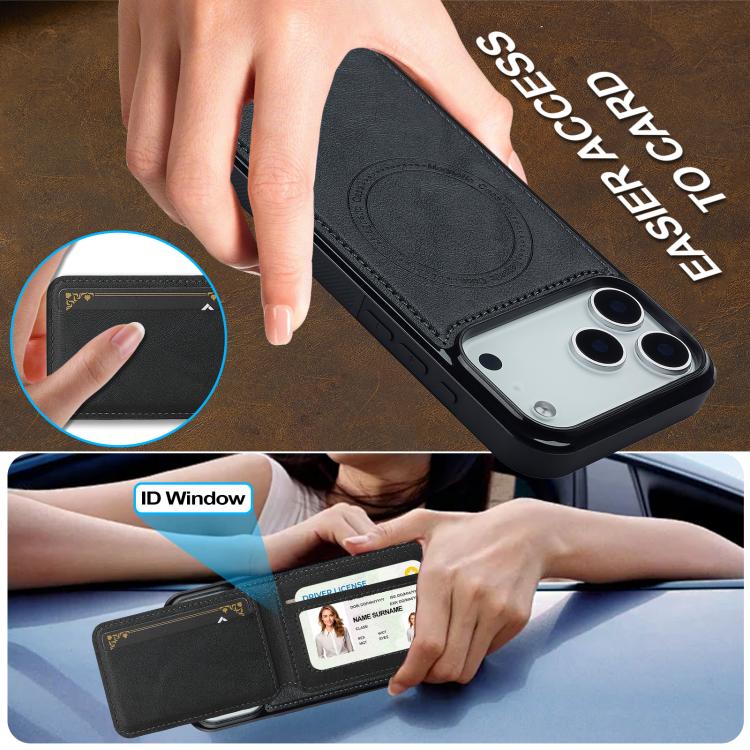 For iPhone 17 Pro Max LC.IMEEKE L3 Series Detachable RFID Card Bag Magsafe Phone Case(Black) - iPhone 17 Pro Max Cases by LC.IMEEKE | Online Shopping UK | buy2fix