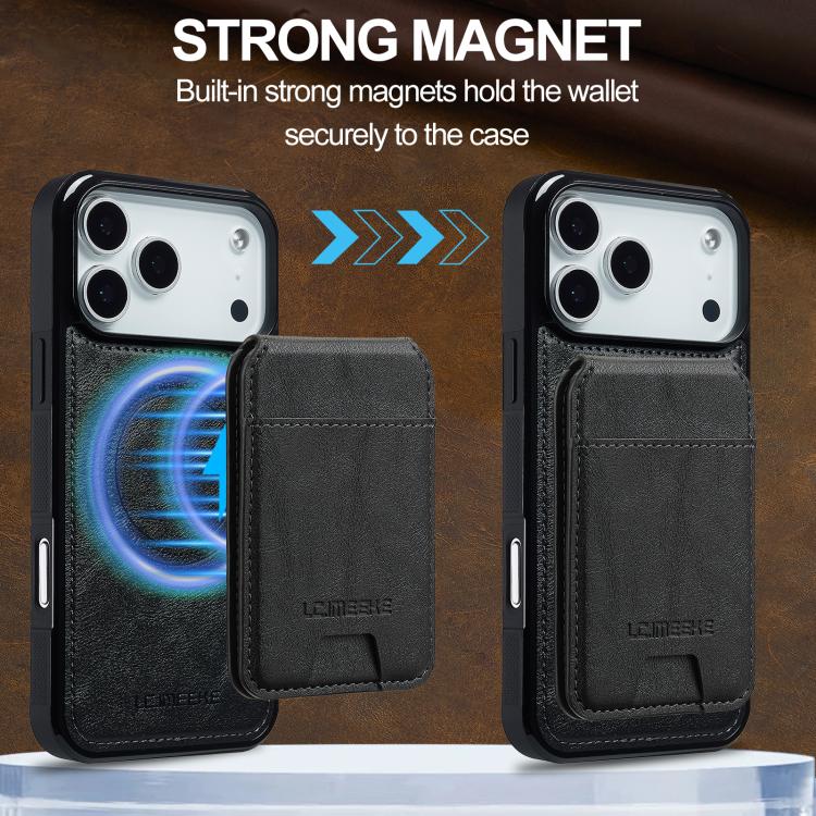 For iPhone 17 Pro Max LC.IMEEKE L3 Series Detachable RFID Card Bag Magsafe Phone Case(Black) - iPhone 17 Pro Max Cases by LC.IMEEKE | Online Shopping UK | buy2fix