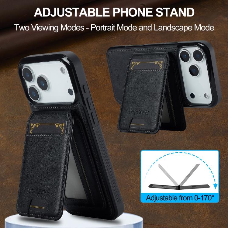 For iPhone 17 Pro Max LC.IMEEKE L3 Series Detachable RFID Card Bag Magsafe Phone Case(Black) - iPhone 17 Pro Max Cases by LC.IMEEKE | Online Shopping UK | buy2fix