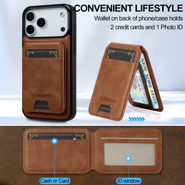 For iPhone 17 Pro Max LC.IMEEKE L3 Series Detachable RFID Card Bag Magsafe Phone Case(Brown) - iPhone 17 Pro Max Cases by LC.IMEEKE | Online Shopping UK | buy2fix