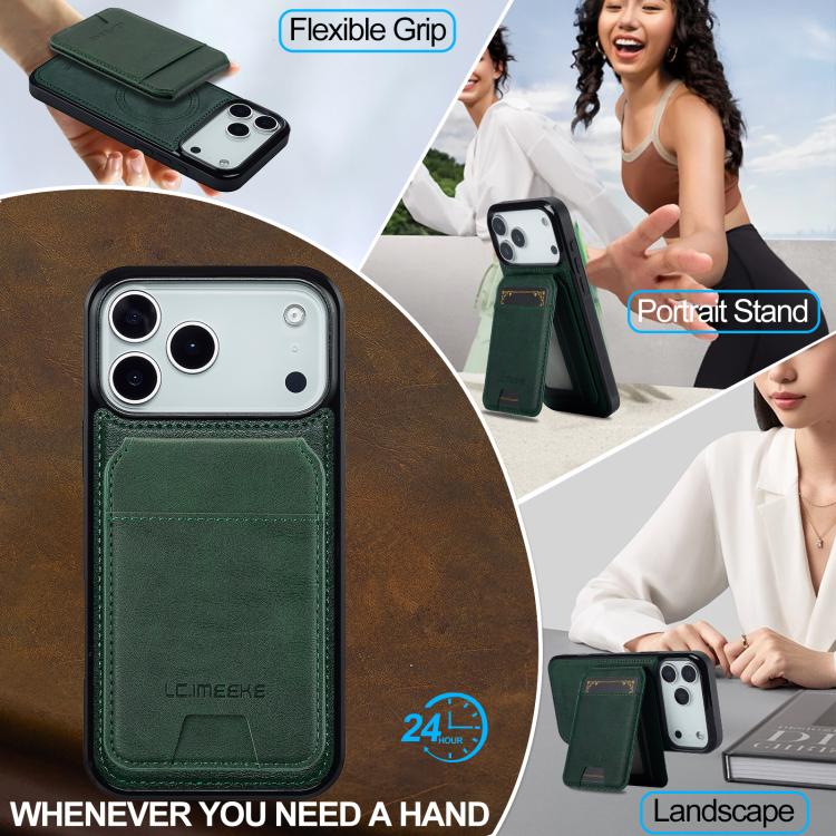 For iPhone 17 Pro Max LC.IMEEKE L3 Series Detachable RFID Card Bag Magsafe Phone Case(Green) - iPhone 17 Pro Max Cases by LC.IMEEKE | Online Shopping UK | buy2fix