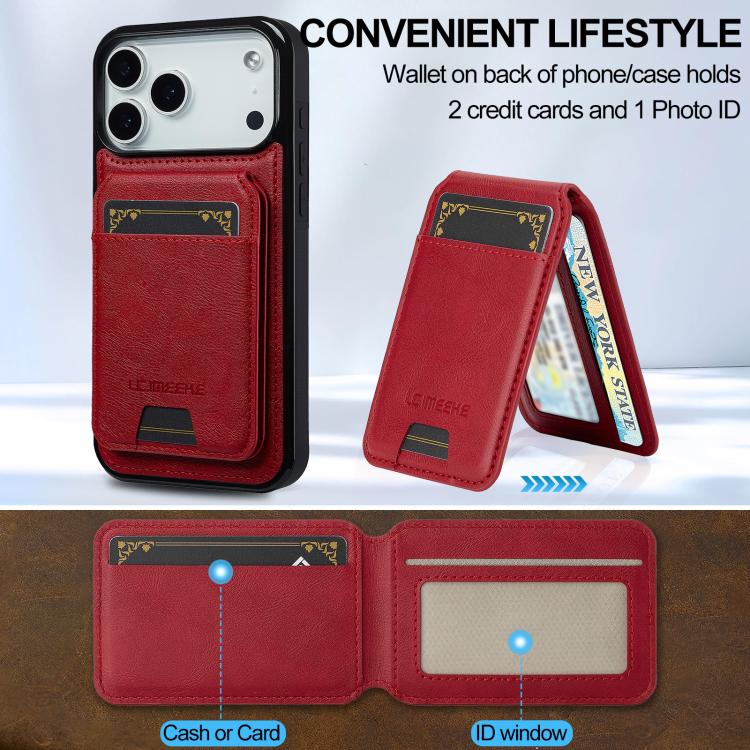 For iPhone 17 Pro Max LC.IMEEKE L3 Series Detachable RFID Card Bag Magsafe Phone Case(Red) - iPhone 17 Pro Max Cases by LC.IMEEKE | Online Shopping UK | buy2fix
