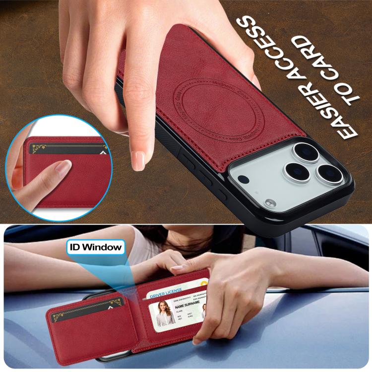 For iPhone 17 Pro Max LC.IMEEKE L3 Series Detachable RFID Card Bag Magsafe Phone Case(Red) - iPhone 17 Pro Max Cases by LC.IMEEKE | Online Shopping UK | buy2fix