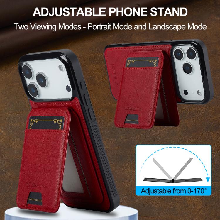 For iPhone 17 Pro Max LC.IMEEKE L3 Series Detachable RFID Card Bag Magsafe Phone Case(Red) - iPhone 17 Pro Max Cases by LC.IMEEKE | Online Shopping UK | buy2fix