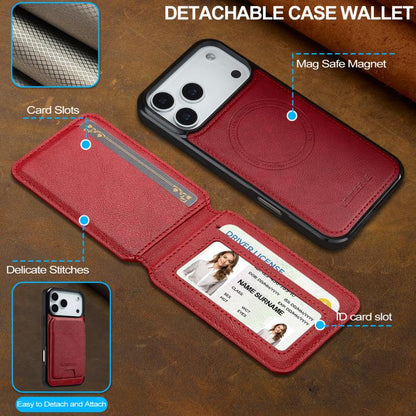 For iPhone 17 Pro Max LC.IMEEKE L3 Series Detachable RFID Card Bag Magsafe Phone Case(Red) - iPhone 17 Pro Max Cases by LC.IMEEKE | Online Shopping UK | buy2fix