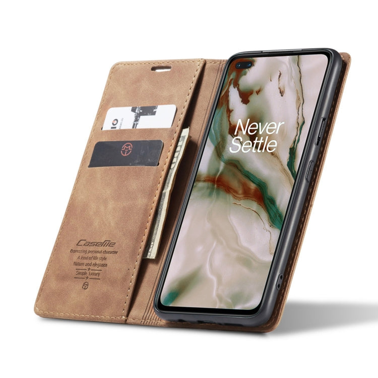 For OnePlus Nord CaseMe-013 Multifunctional Retro Frosted Horizontal Flip Leather Case with Card Slot & Holder & Wallet(Brown) - OnePlus Cases by CaseMe | Online Shopping UK | buy2fix