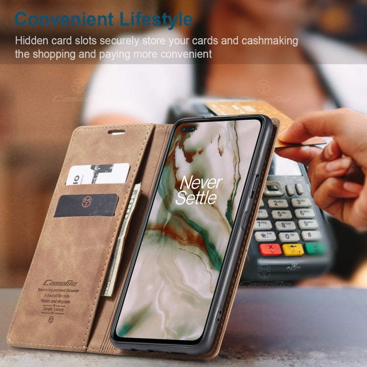 For OnePlus Nord CaseMe-013 Multifunctional Retro Frosted Horizontal Flip Leather Case with Card Slot & Holder & Wallet(Brown) - OnePlus Cases by CaseMe | Online Shopping UK | buy2fix